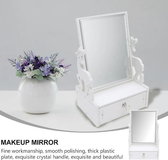 Make-up Spiegel Schublade Aufbewahrungskoffer Für Make-up Zubehör Kosmetik Schmuck 28 X 16 Cm Weiß