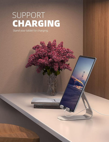 Lamicall Tablet Phone Stand Adjustable Angle High Stability Compatible Devices 10-33 Cm Silver