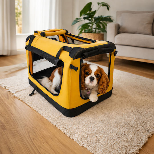 Geantă Pentru Transport Câine / Pisică Până La 25kg Galbenă L60xL44xÎ42cm