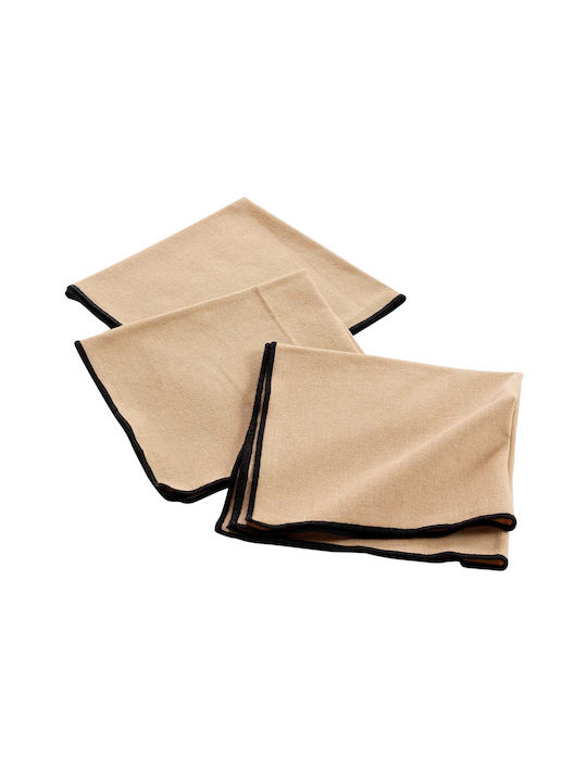 Cotton Napkin Set 3 Pieces L-C Mistraline Beige 40x40cm