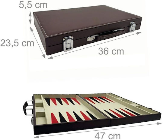 Relaxdays Backgammon & Schach aus Hölzernes 5.5x23.5cm
