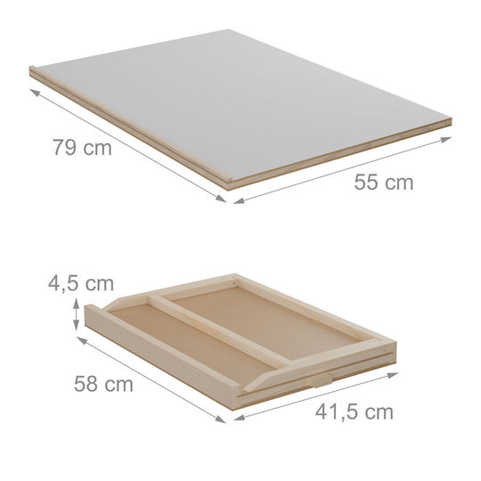 Tavă Înclinată Pentru Puzzle Cu 2 Sertare 1000 Piese Gri Natural 6.5x56x79 Cm