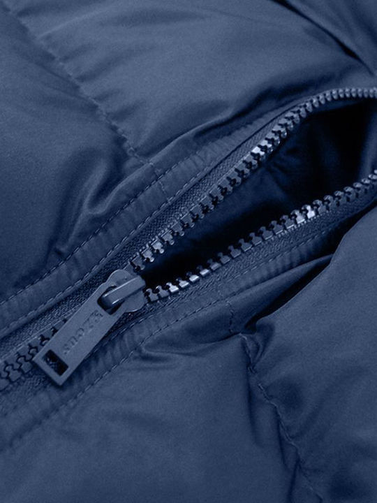 Geacă Puffer de Iarnă cu Protecție Împotriva Vântului Dark Blue