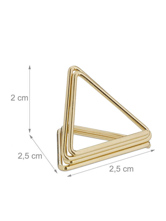 Set 48 Triangle-shaped Card Holders Relaxdays Gold 2x2.5x2.5 Cm