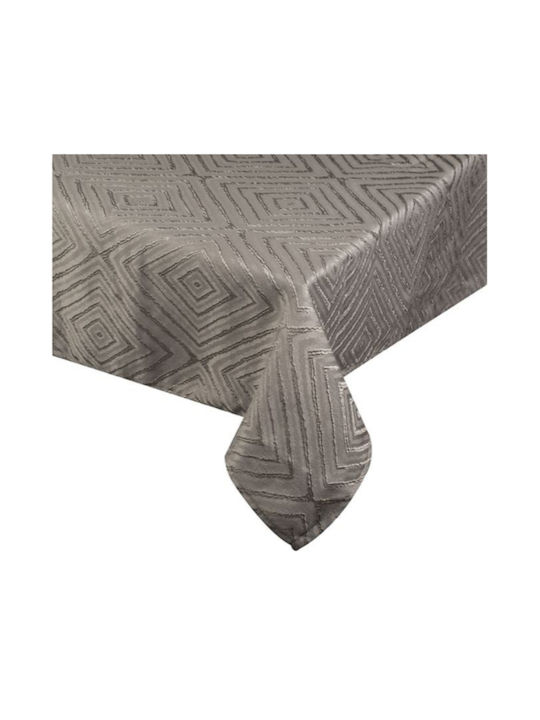 Fabric Kitchen Tablecloth Taupe Diamonds 240x140cm