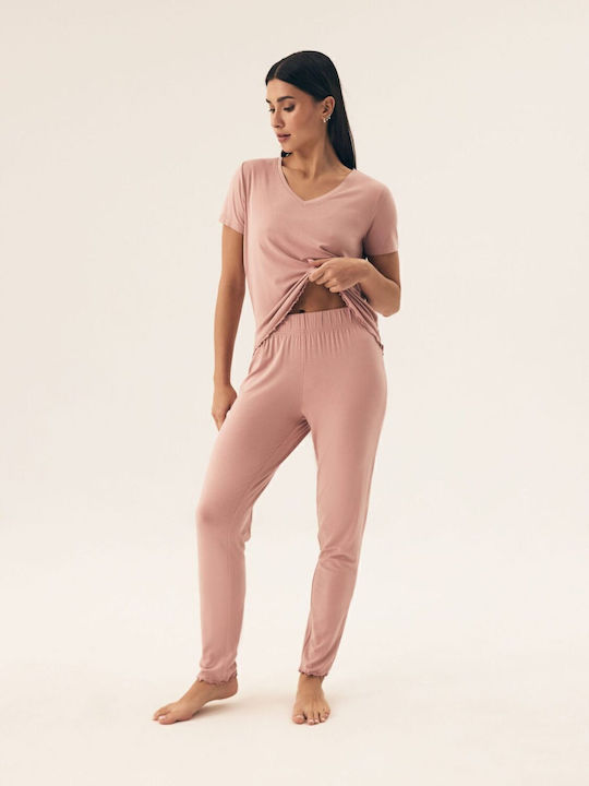 Henderson Winter Damen Pyjama-Set Rosa Noves
