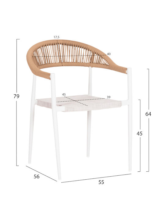 Garten- und Outdoor-Möbelsets Typsatz Speisesaal 7 Stück Weiß