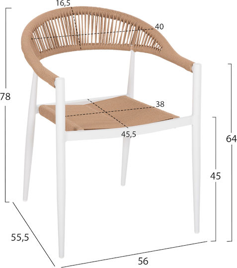 Outdoor Dining Set Gret 7 Pieces White
