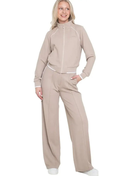 Pantaloni Dama Din Țesătură Sand