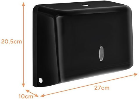 Dozator Prosoape de Hârtie Zola Montat pe Perete Carcasă Abs Fereastră Frontală 10 x 20,5 x 27 cm Negru