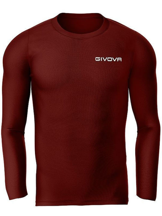 Givova Bluză Termică cu Mâneci Lungi pentru Bărbați Burgundy