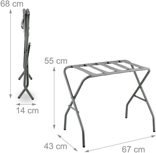 Relaxdays Rack Pentru Bagaje De Hotel Din Lemn Pliabil Cu Dimensiuni 55x67xÎnălțime 43cm Pliabil