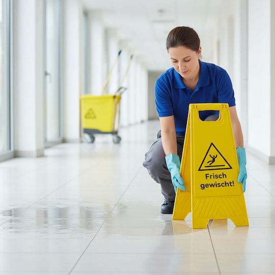 Relaxdays Wet Floor Indicator Set 2 Yellow Black 59x23x29 Cm