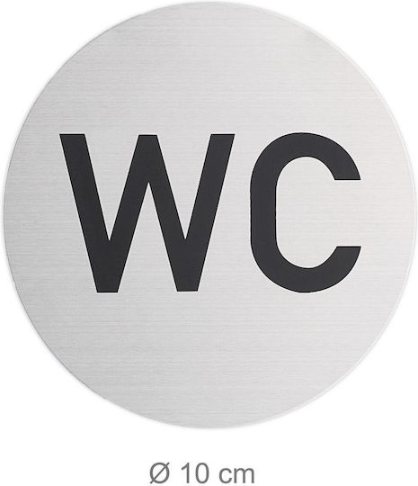 Relaxdays Set 4 Self-adhesive Wc Signs Black Silver 10x0.16x10 Cm