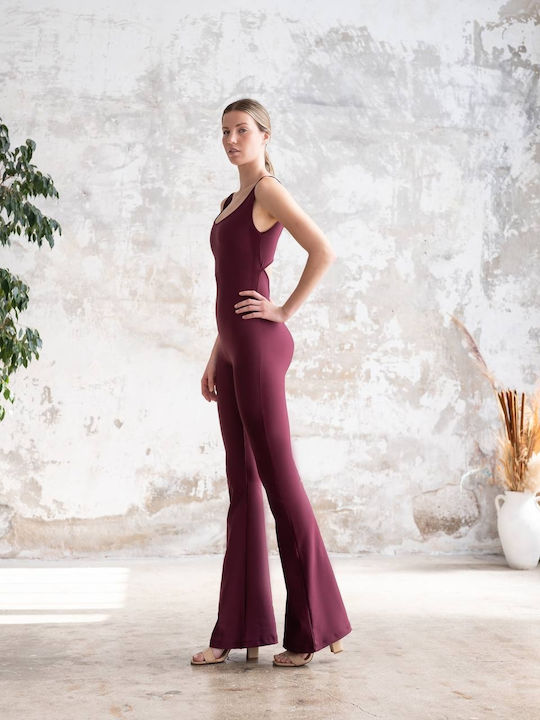 Damentagliches Jumpsuit Burgundisch