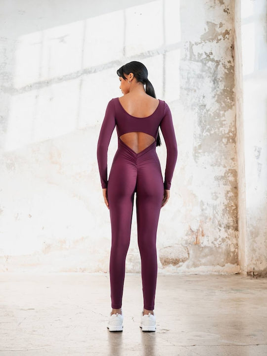 Women's Burgundy Jumpsuit