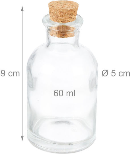 Set Decorativ Sticle Dop Maro Deschis Transparent 9x5x5 Cm