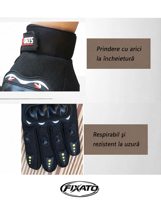 FIXATO Mănuși Moto Negre pentru Bărbați