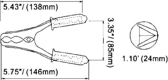 Krokodilklemmen 200a 146mm verkupfert 01.113.0108 20Stück