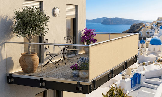 Chios Hellas Veranda-Teiler Schattengewebe Beige 3m