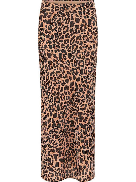 Satin Maxi Skirt Leopard Leopard
