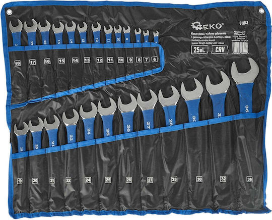Combination Wrench Set Geko 12 Pieces 6-22mm Crv G11143