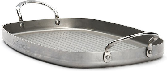 De Buyer Baking Plate Double Sided with Stainless Steel Grill Surface 38x26x2.5cm