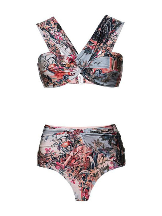 Set Bikini Ψηλόμεσο Floral Φλοράλ