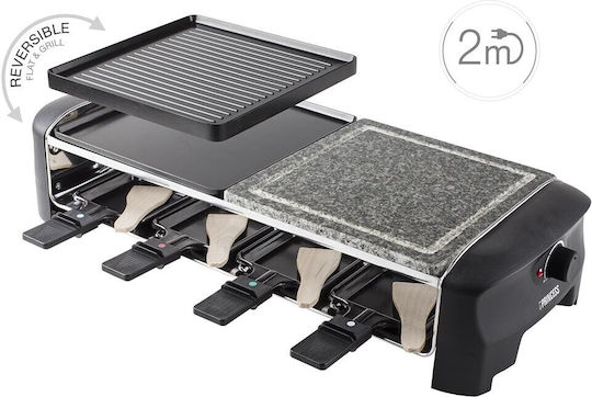 Princess Tabletop Electric Grill Raclette Grill and Smooth Plate 1200W with Adjustable Thermostat 42cmx21cmcm