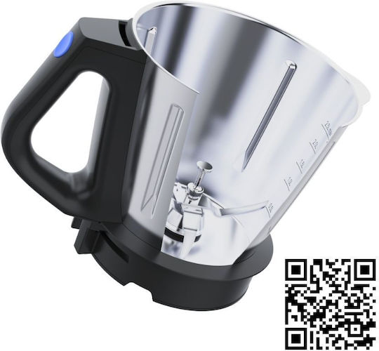 Taurus Mycook 1.8 Blender Comercial Profesional 1kW Termomixer Gri cu Memorie Internă Capacitate Recipient 2lt 35x27x29cm
