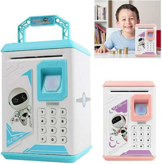 Sparbüchse Fingerabdruck Sprechen Code Robot Bodyguard Blau