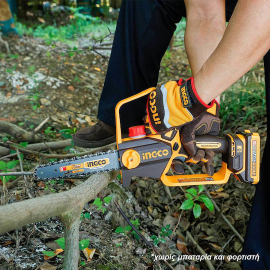 Ingco Pruning Chainsaw Battery Solo Brushless 20V 1.25kg with 20cm Blade