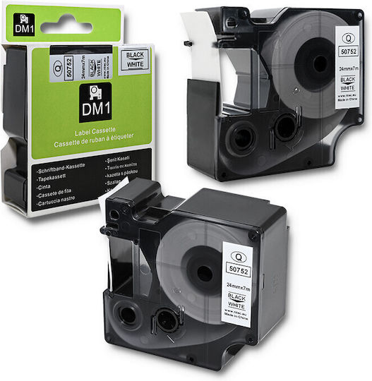 Qoltec Ταινία Ετικετογράφου 1m x 24mm σε Λευκό Χρώμα Συμβατή με Dymo D1