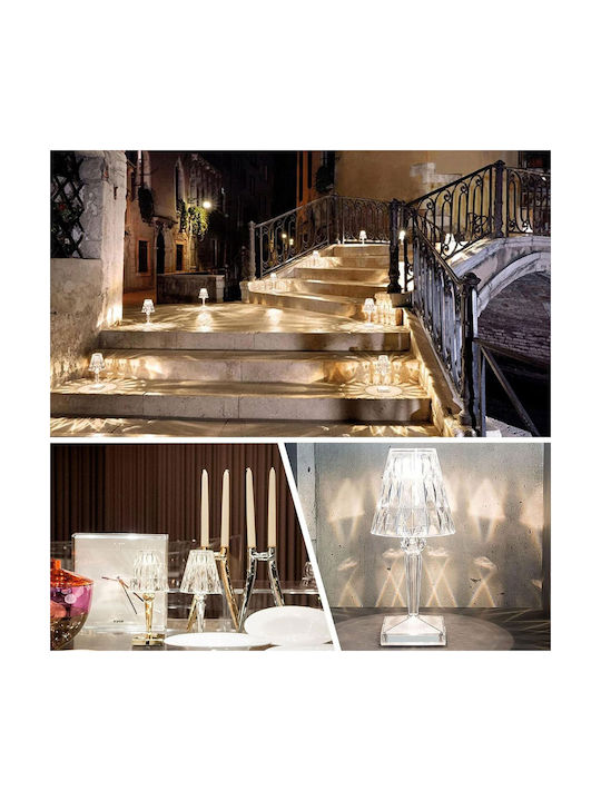 TnS Diamond Lampă de Masă cu Abajur Transparent și Bază
