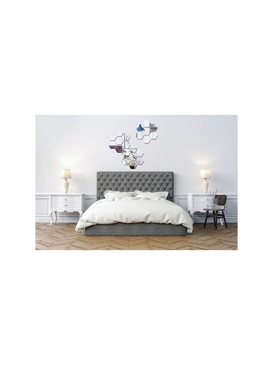 SteweHome Full Body Wall Mirror Asymmetric with Silver Plastic Frame 120x110cm