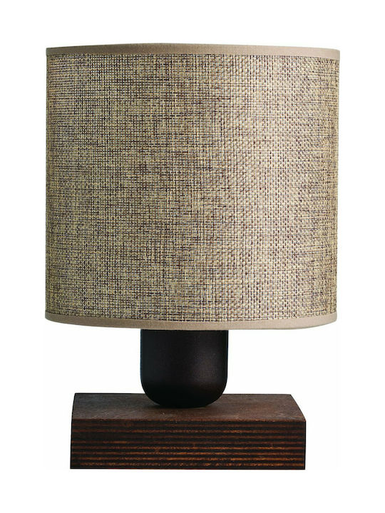 ArkoLight Wood Table Lamp for Socket E27 with Brown Shade and Base