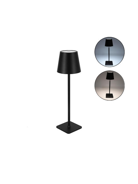 Rechargeable Table Lamp LED with Black Shade and Base