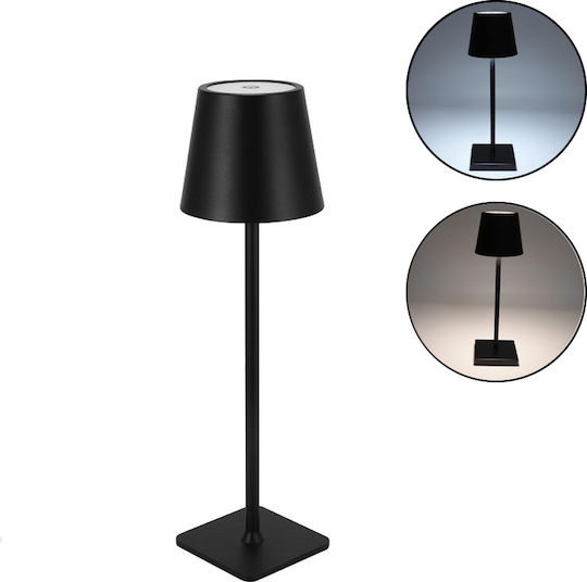 Rechargeable Table Lamp LED with Black Shade and Base