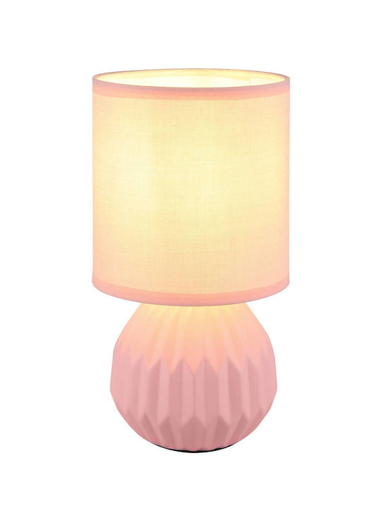 Globo Lighting Lampă de masă cu Abajur Roz și Bază