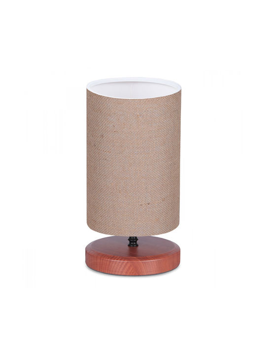 Megapap Winkler Wood Table Lamp for Socket E14 with Brown Shade and Base