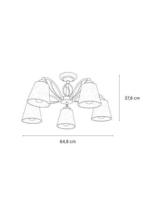 Inlight Chandelier 5xE27 with Crystals White 3107