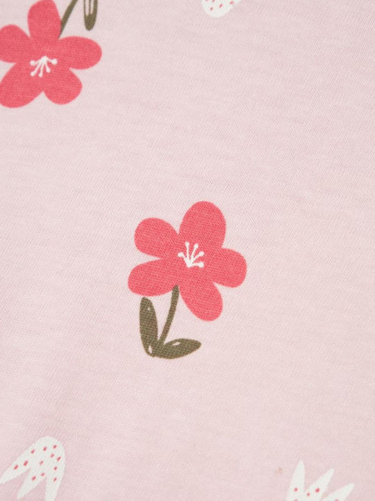 Kinderstoff-Latzhose Blumenrosa