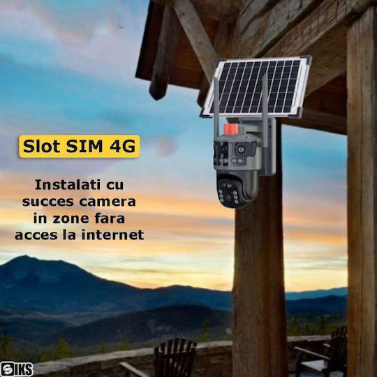 T2402 IP Quad Cameră de Supraveghere Wi-Fi/4G 12MP Impermeabilă cu Baterie cu Comunicare Bidirecțională