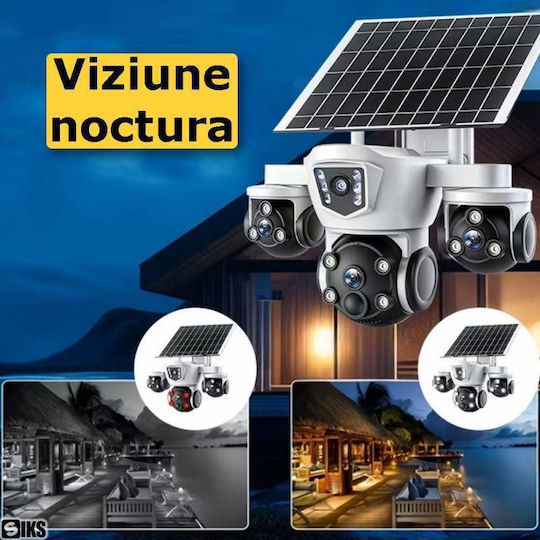 ML511501 IP Cameră de Supraveghere Triplu Wi-Fi/4G 12MP Impermeabilă cu Baterie cu Comunicare Bidirecțională