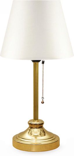 Megapap Harrison Metal Table Lamp for Socket E27 with White Shade and Gold Base