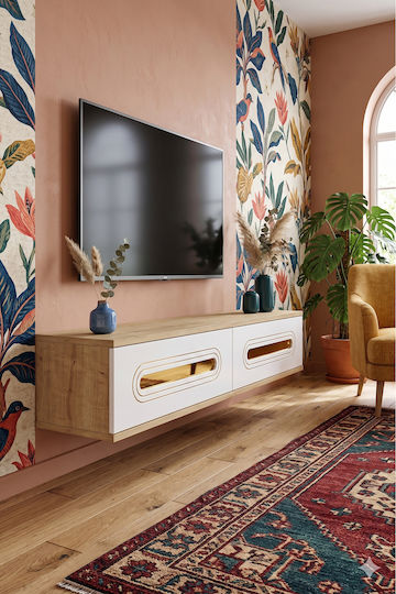 Έπιπλο TV Επιτοίχιο Λευκό 120x30x26εκ.