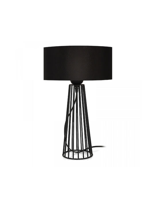 Megapap Filip Metal Table Lamp for Socket E27 with Black Shade and Base