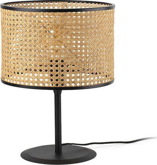 Faro Barcelona Mambo Metal Vintage Lampă de masă pentru Soclu E27 LED cu Abajur Maro și Bază Negru