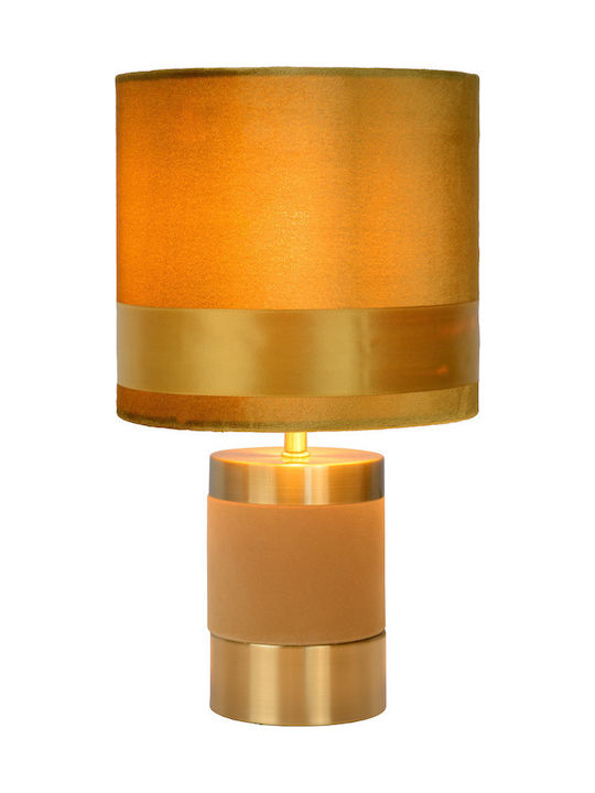 Lucide Lightning Frizzle Μεταλλικό Πορτατίφ για Ντουί E14 με Κίτρινο Καπέλο και Βάση