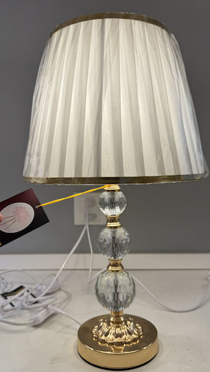 Alista Home Lampă de Masă Metalică pentru Soclu E27 cu Abajur Alb și Bază